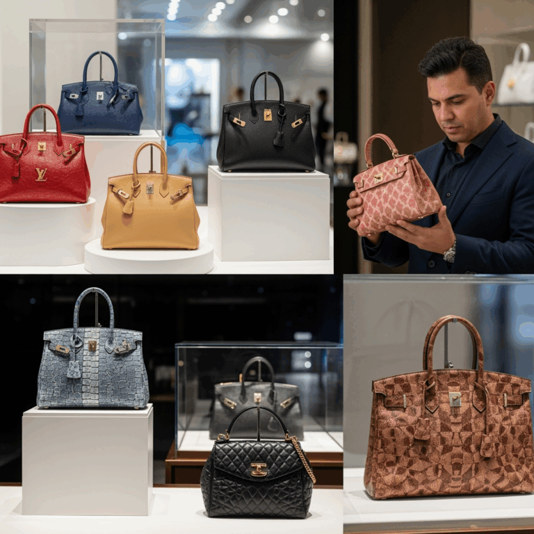 Illustration for: Dubai's Handbag Market: From Fashion to Investment