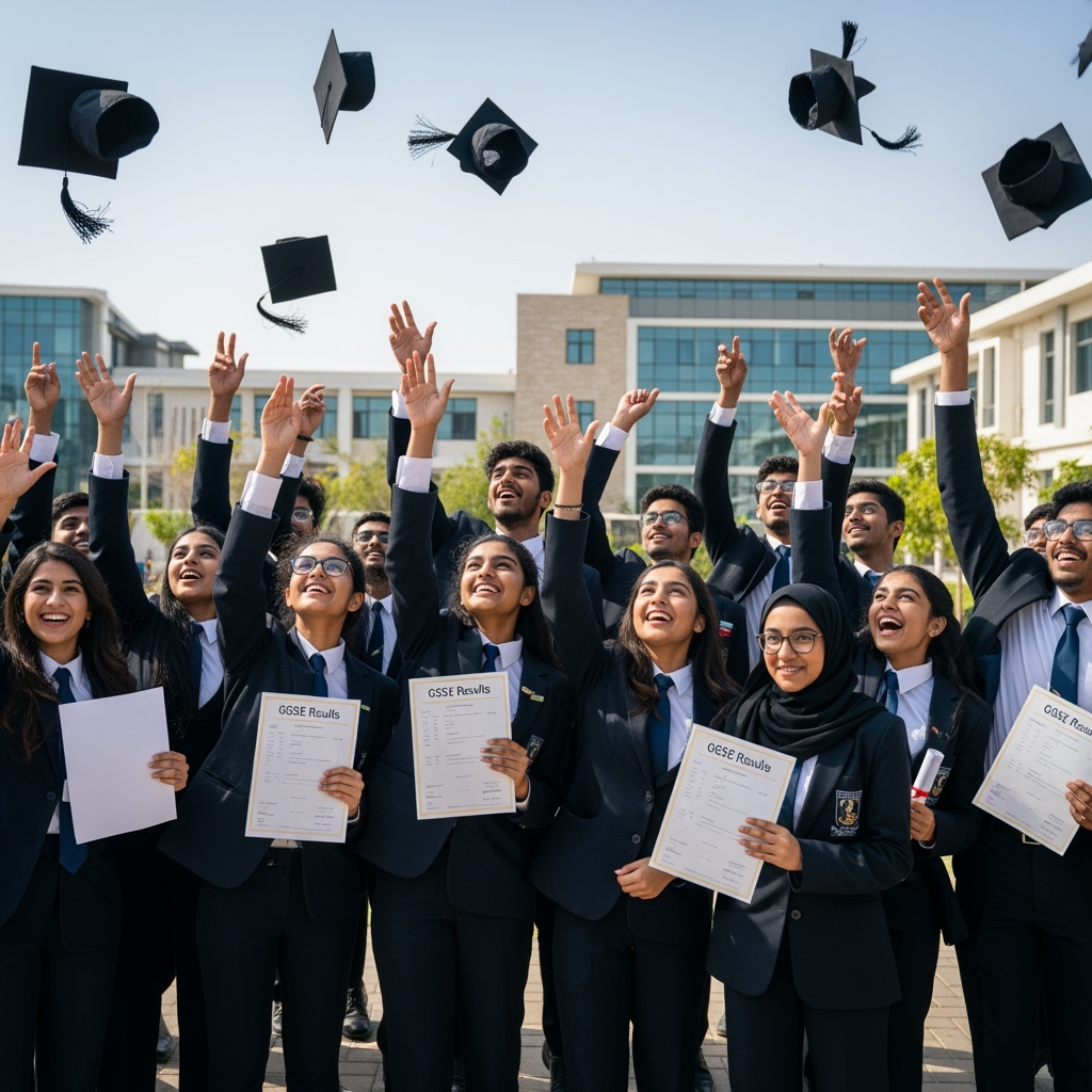 Illustration for: UAE Students Excel in Record-Breaking GCSE Results