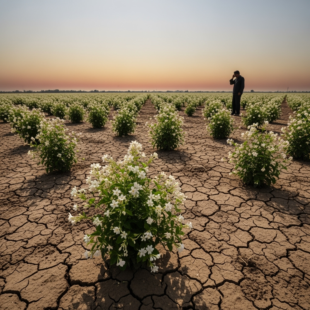 Illustration for: Egypt's Jasmine Trade Threatened by Climate Change