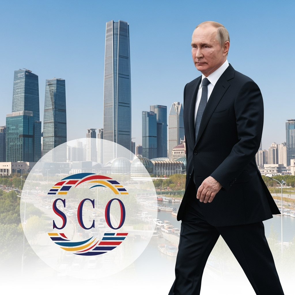 Illustration for: Putin to Attend SCO Summit in Tianjin
