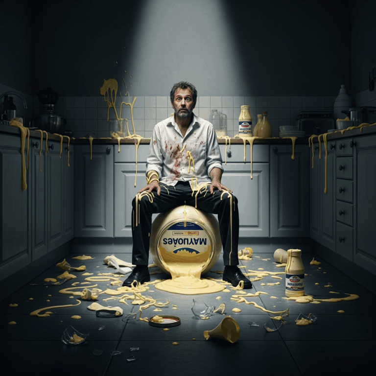 Illustration for: Man Sets Fire Over Mayonnaise Dispute
