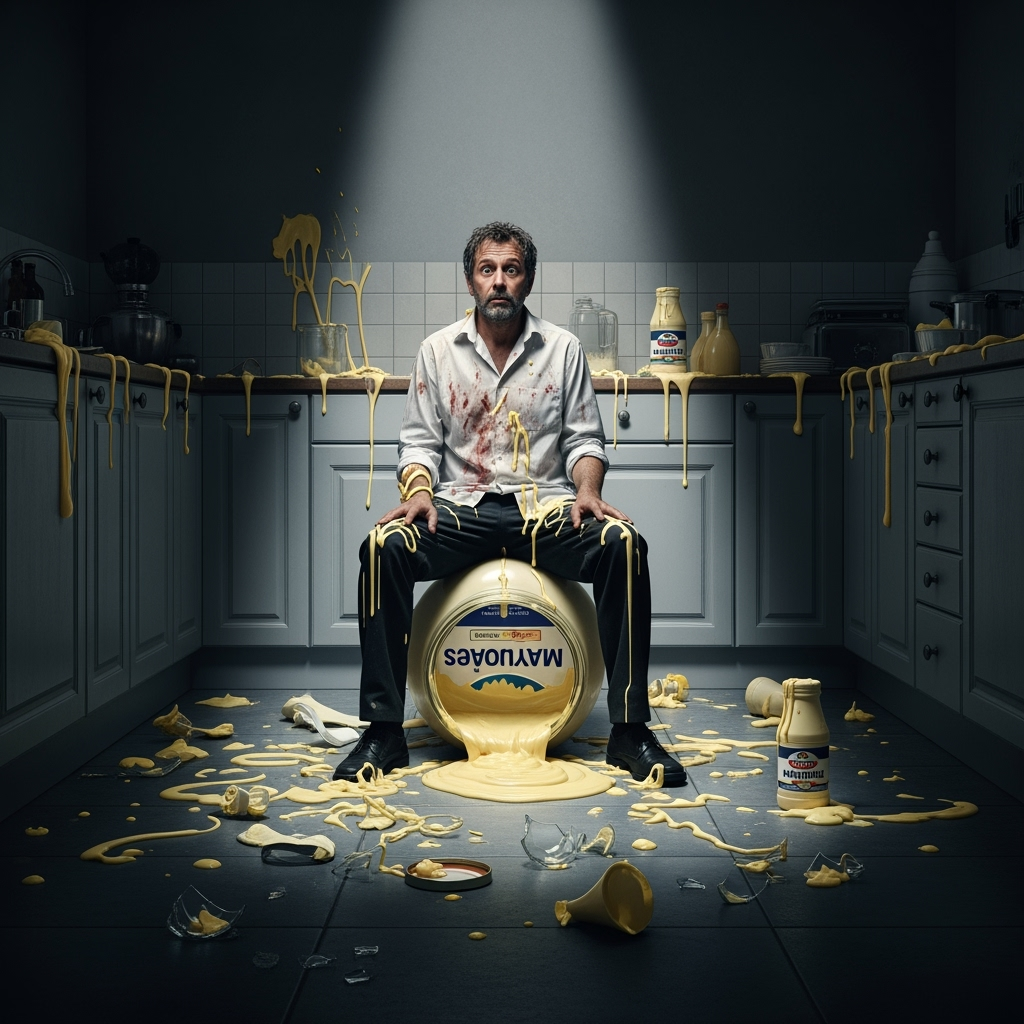 Illustration for: Man Sets Fire Over Mayonnaise Dispute