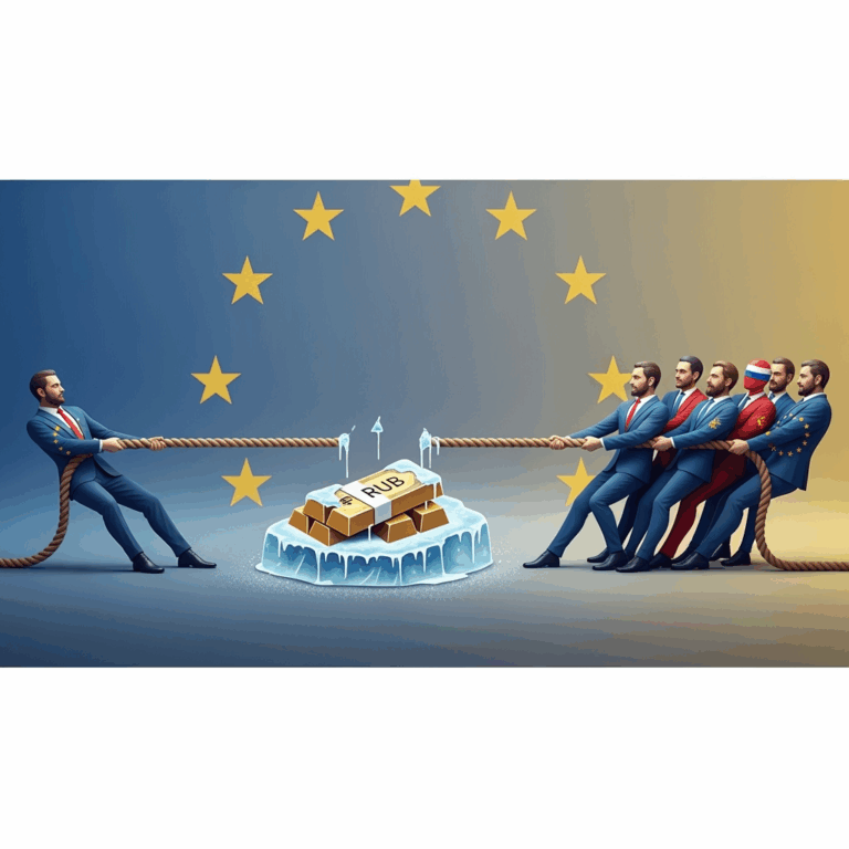 Illustration for: Hungary Challenges EU on Frozen Russian Assets