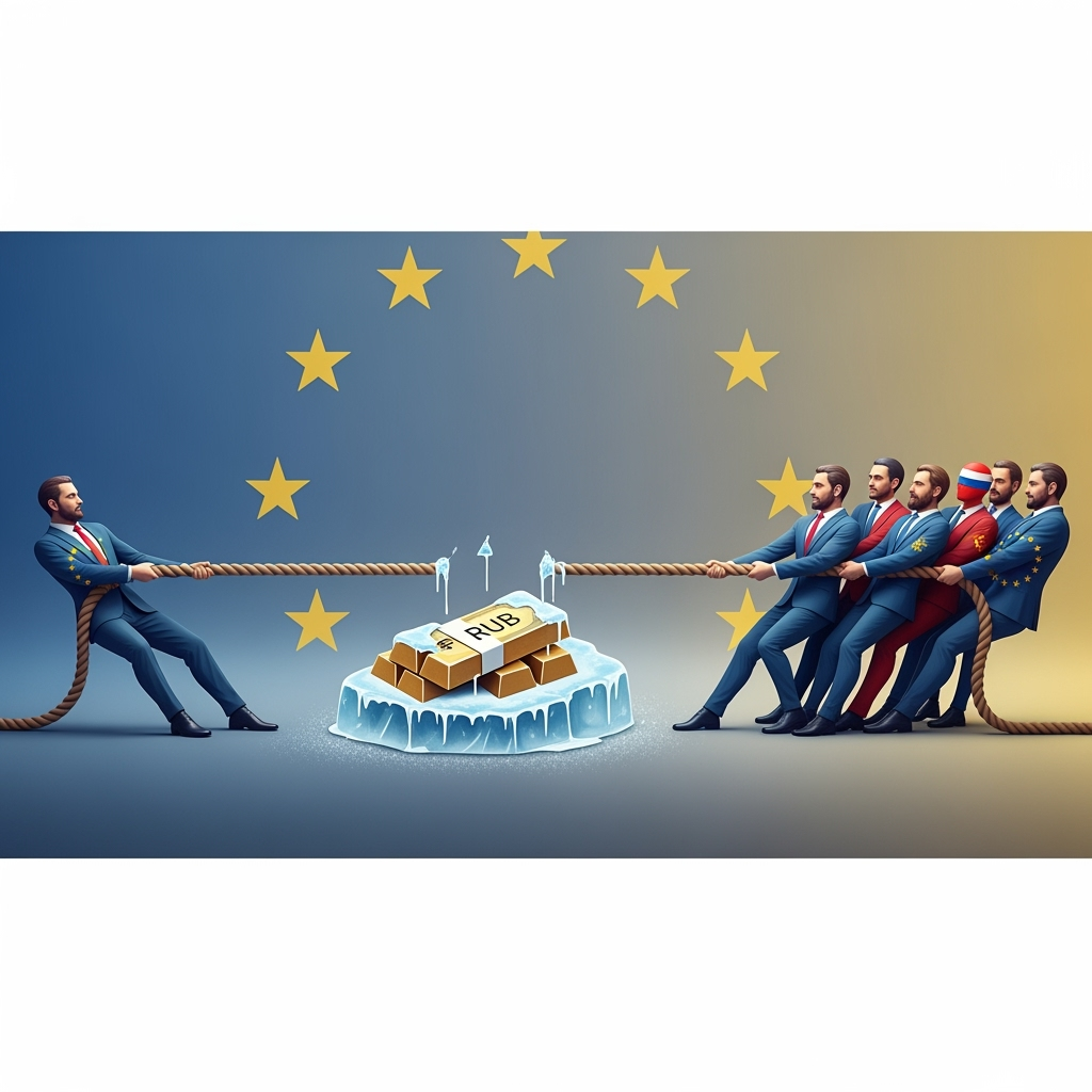 Illustration for: Hungary Challenges EU on Frozen Russian Assets