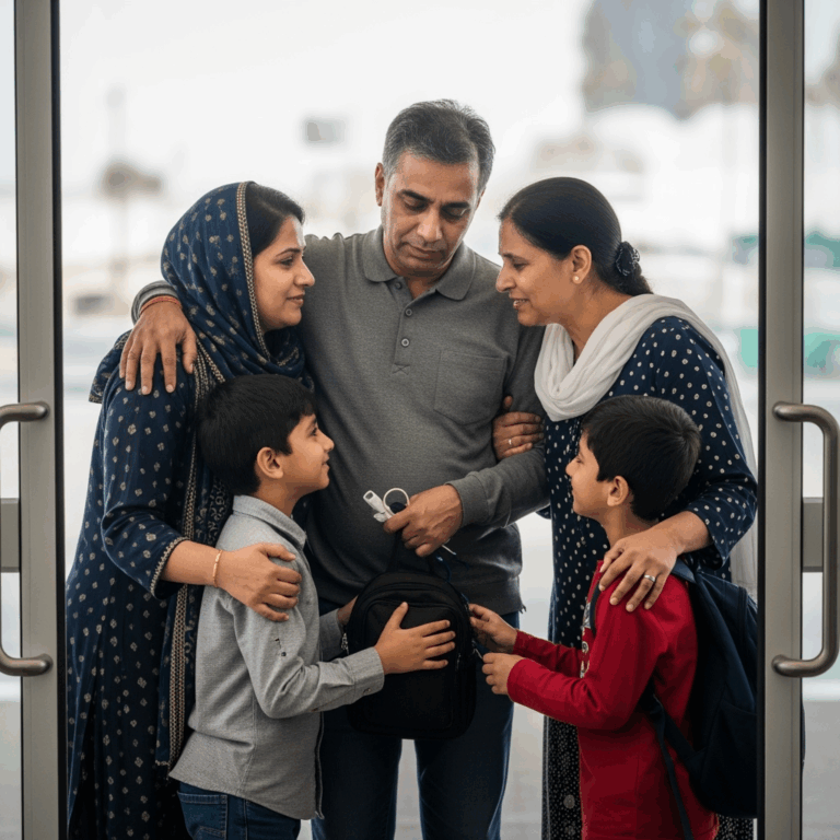 Illustration for: Indian Expat Returns Home After Saudi Hospitalization