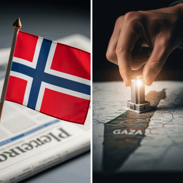 Illustration for: Norwegian Fund Reassesses Investments Amid Gaza Crisis