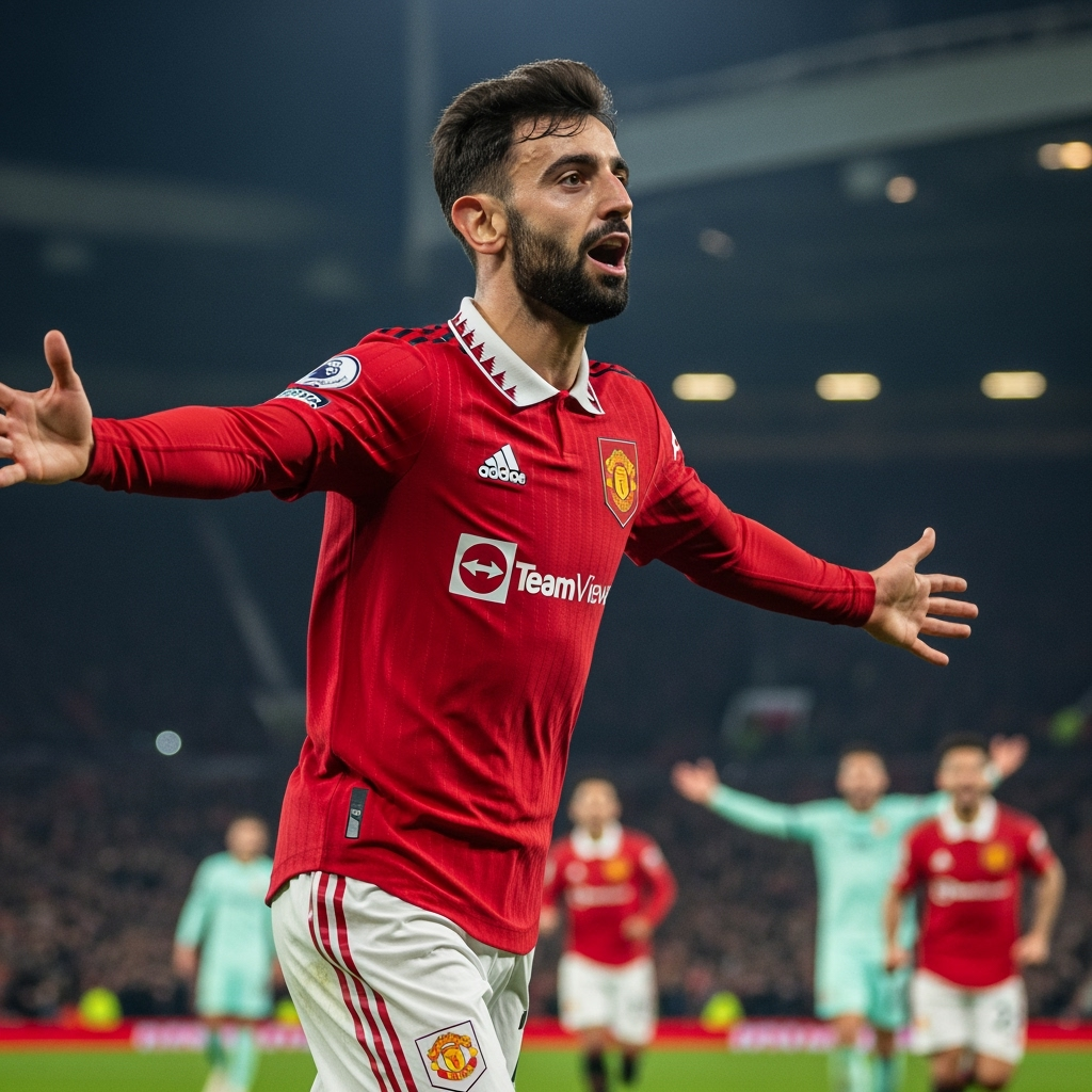 Illustration for: Fernandes' Late Penalty Lifts Man United Over Burnley