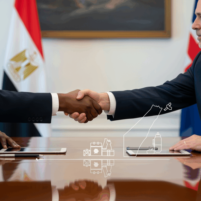 Illustration for: Egypt and UK Discuss Strategic Partnership and Gaza Aid