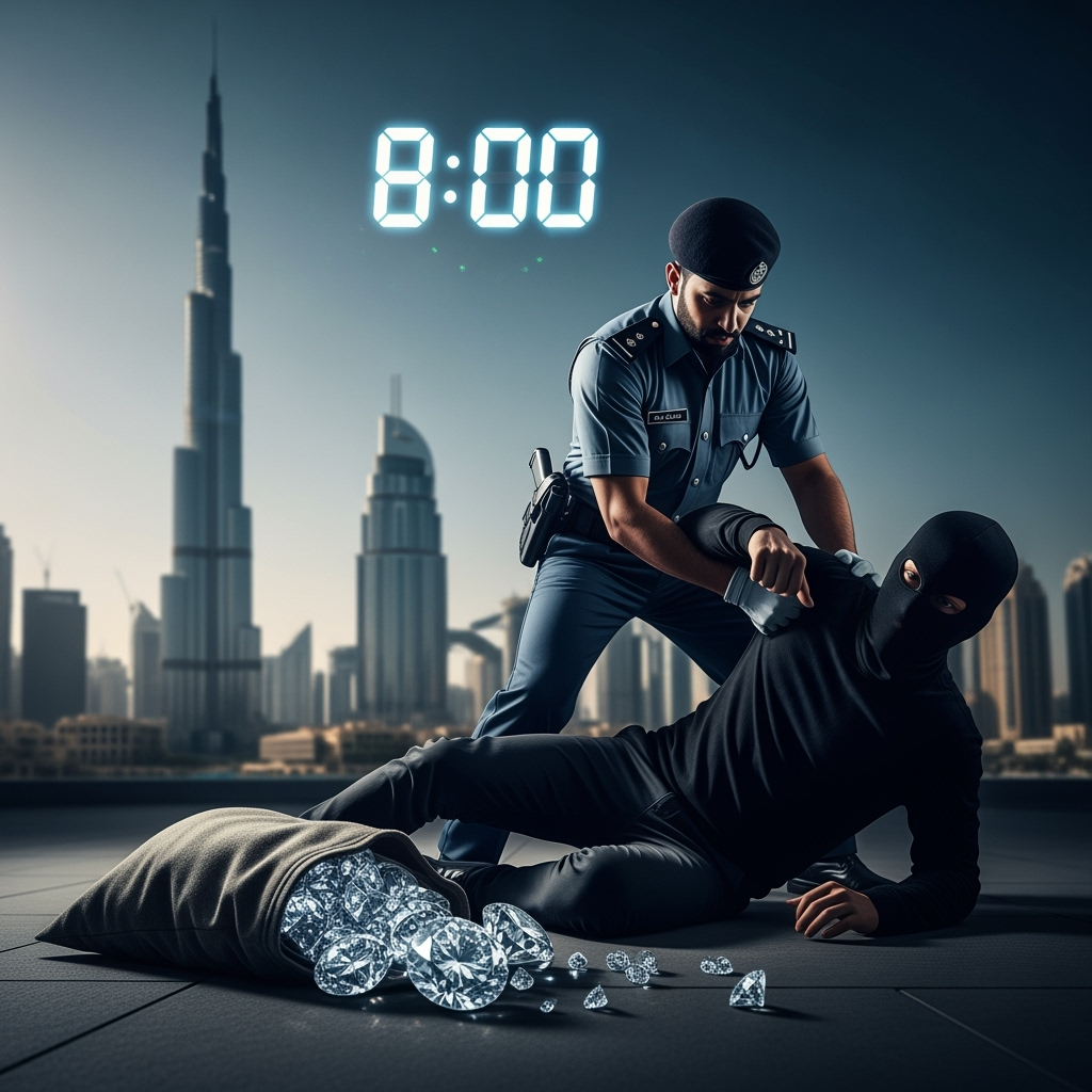Illustration for: Dubai Police Foil Diamond Heist in 8 Hours