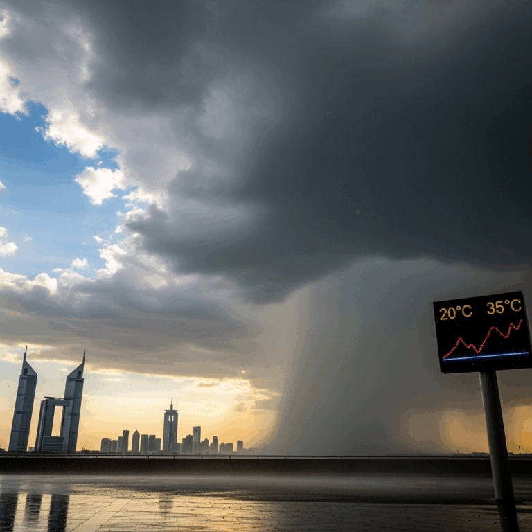Illustration for: UAE Weather Update: Rain and Temperature Fluctuations