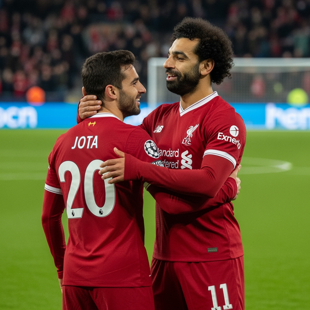 Illustration for: Salah Honors Jota, Sets New Premier League Record