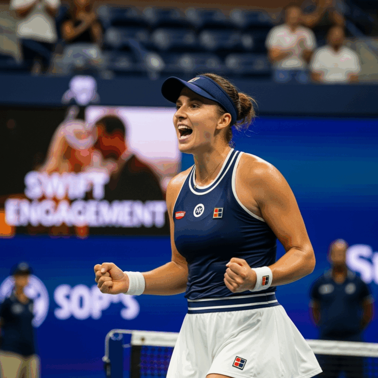 Illustration for: Iga Swiatek Celebrates Swift's Engagement at US Open
