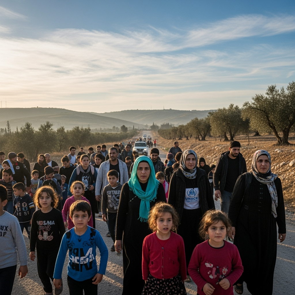 Illustration for: Optimism for Organized Refugee Return from Lebanon