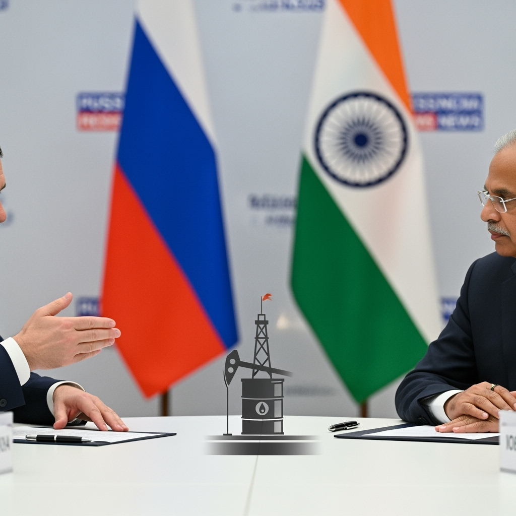 Illustration for: Russia-India Talks and Oil Trade Developments