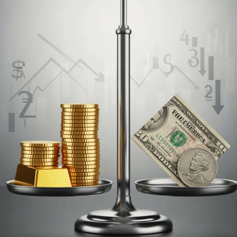 Illustration for: ارتفاع الذهب مع ضعف الدولار وتوقعات خفض الفائدة