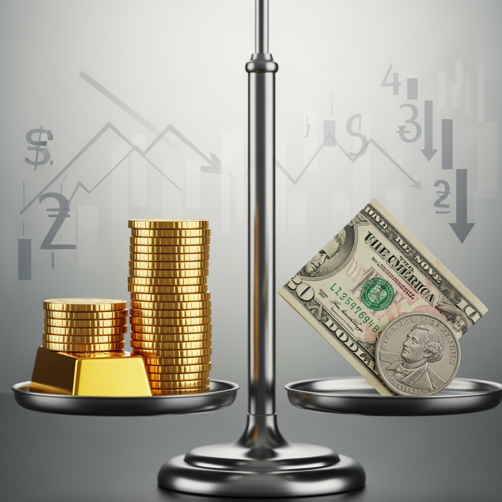 Illustration for: ارتفاع الذهب مع ضعف الدولار وتوقعات خفض الفائدة