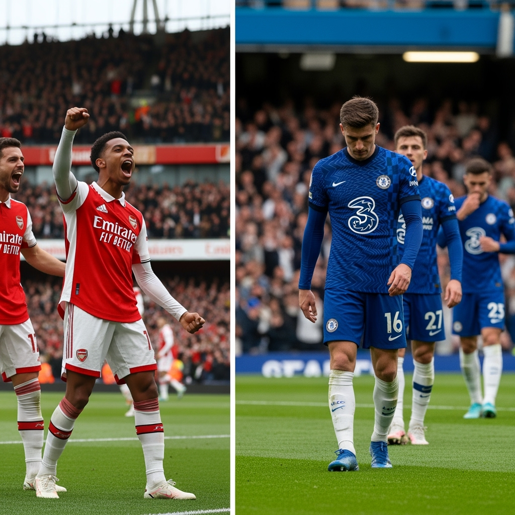 Illustration for: Arsenal Wins, Chelsea Draws in Premier League Start