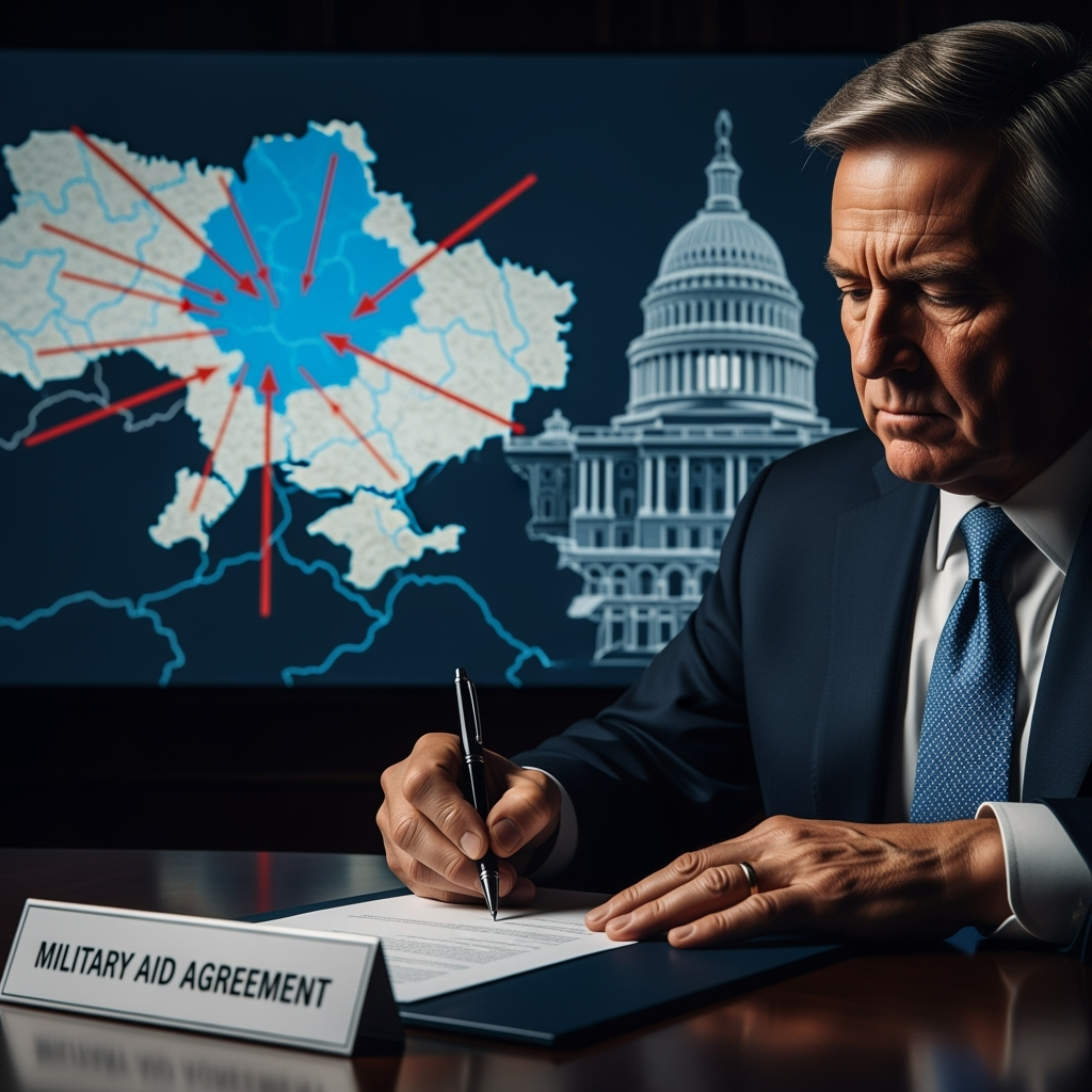 Illustration for: US Approves Military Aid to Ukraine Amid Rising Tensions