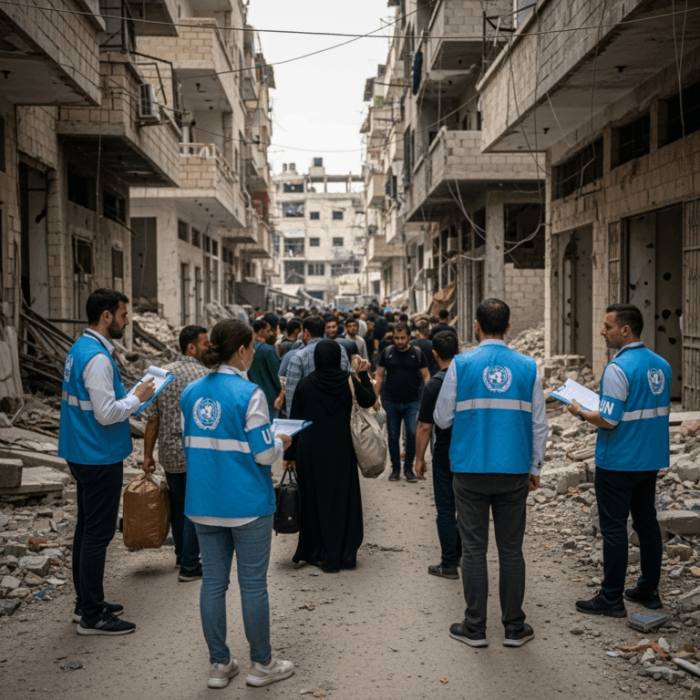 Illustration for: UN Monitors Syrian Neighborhood Evacuations