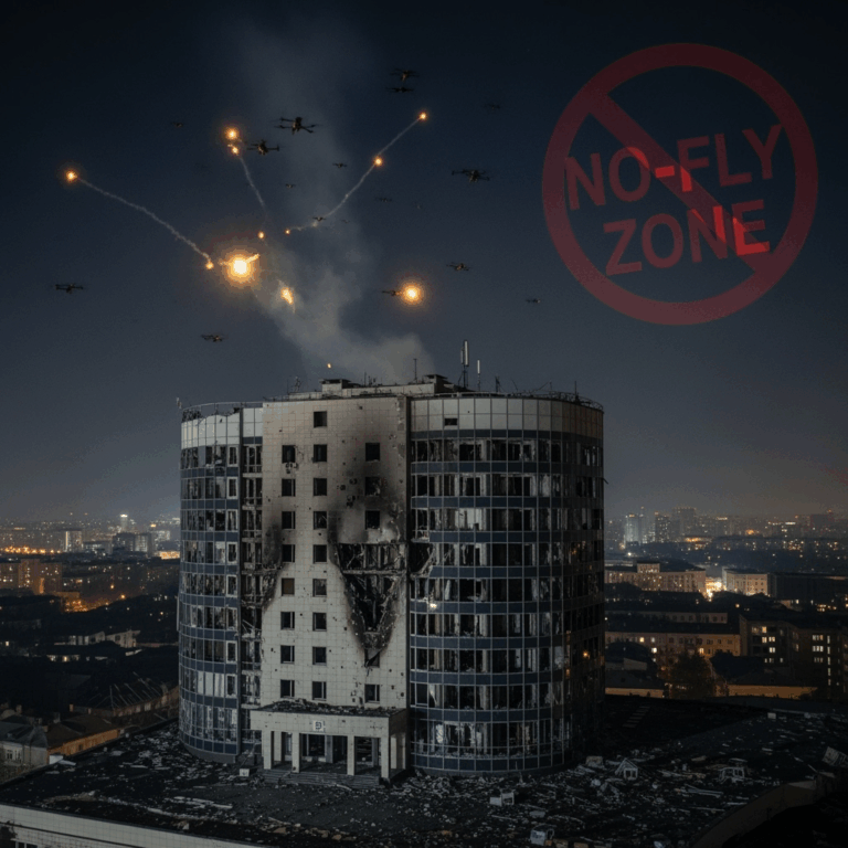 Illustration for: Russian Forces Target Kyiv Drone Centers and Impose Flight Restrictions