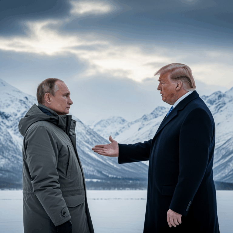 Illustration for: Putin and Trump to Meet in Alaska