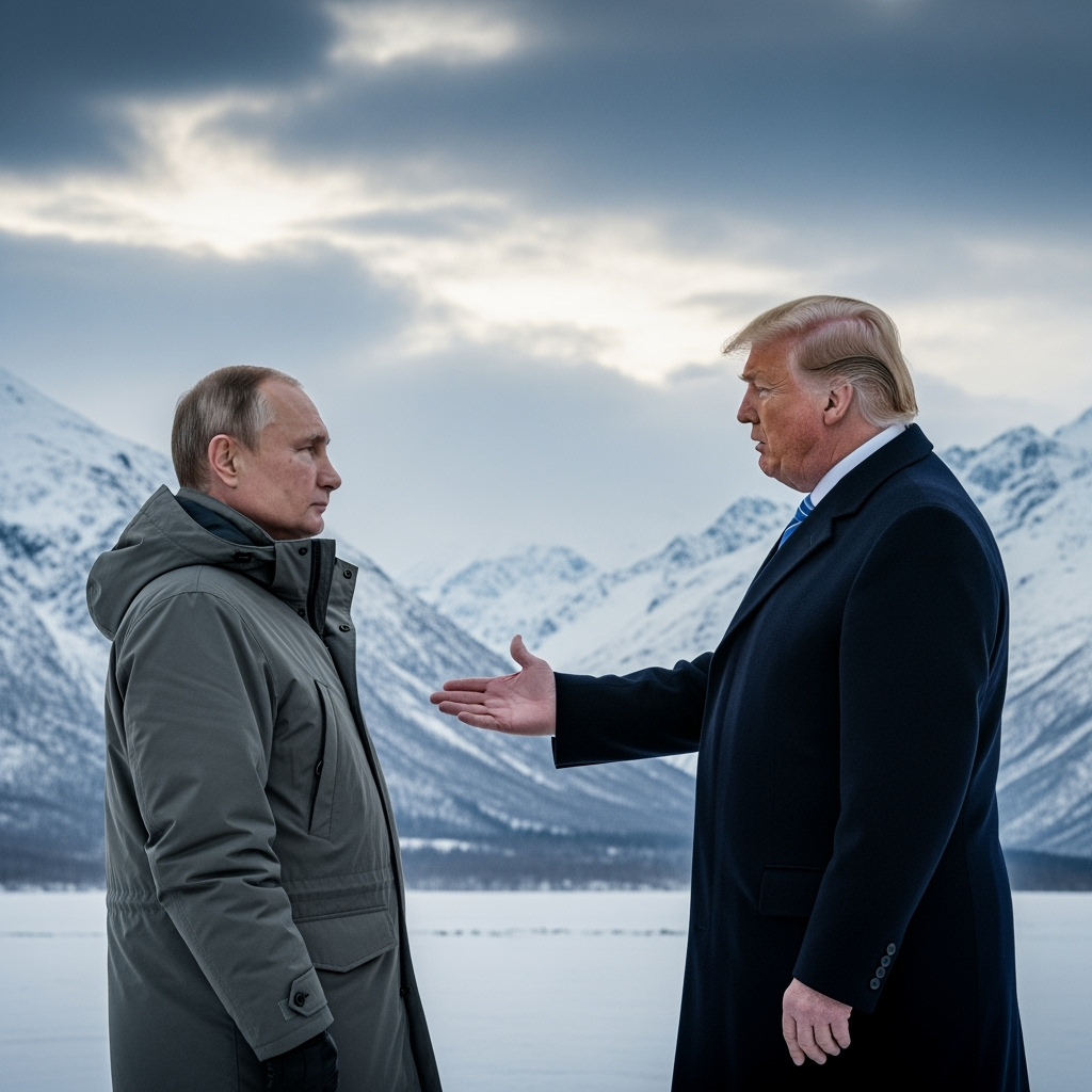 Illustration for: Putin and Trump to Meet in Alaska