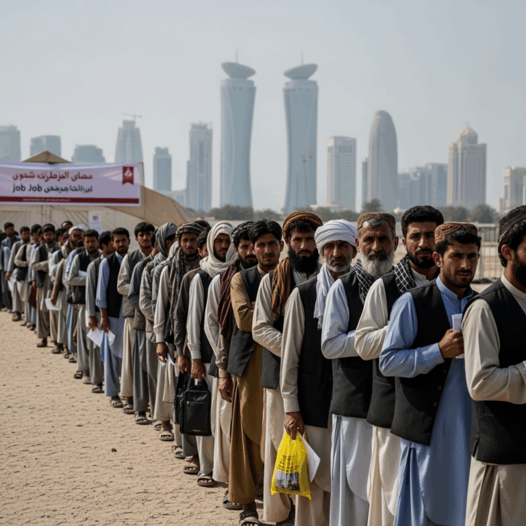 Illustration for: 8000 أفغاني يتقدمون لفرص عمل في قطر