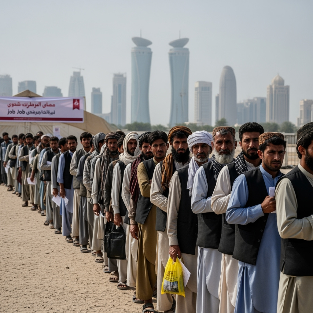 Illustration for: 8000 أفغاني يتقدمون لفرص عمل في قطر