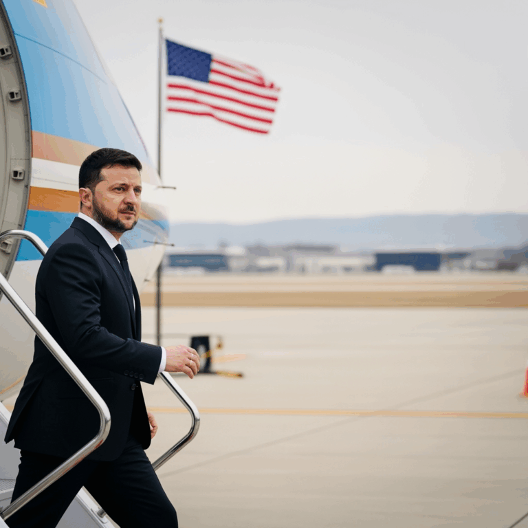 Illustration for: Zelensky Returns to US Amid Shifting Diplomacy