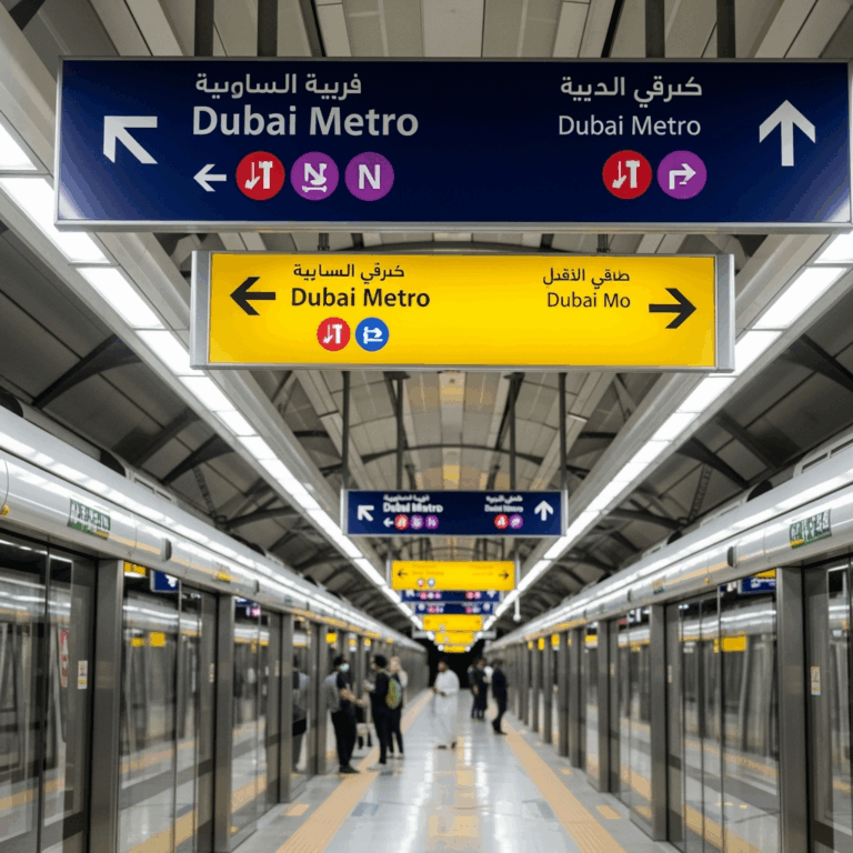 Illustration for: RTA Enhances Dubai Metro Signage