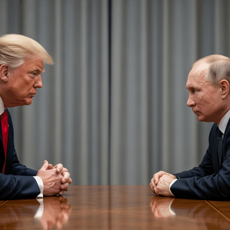 Illustration for: Putin and Trump Discuss Ukraine Peace Efforts