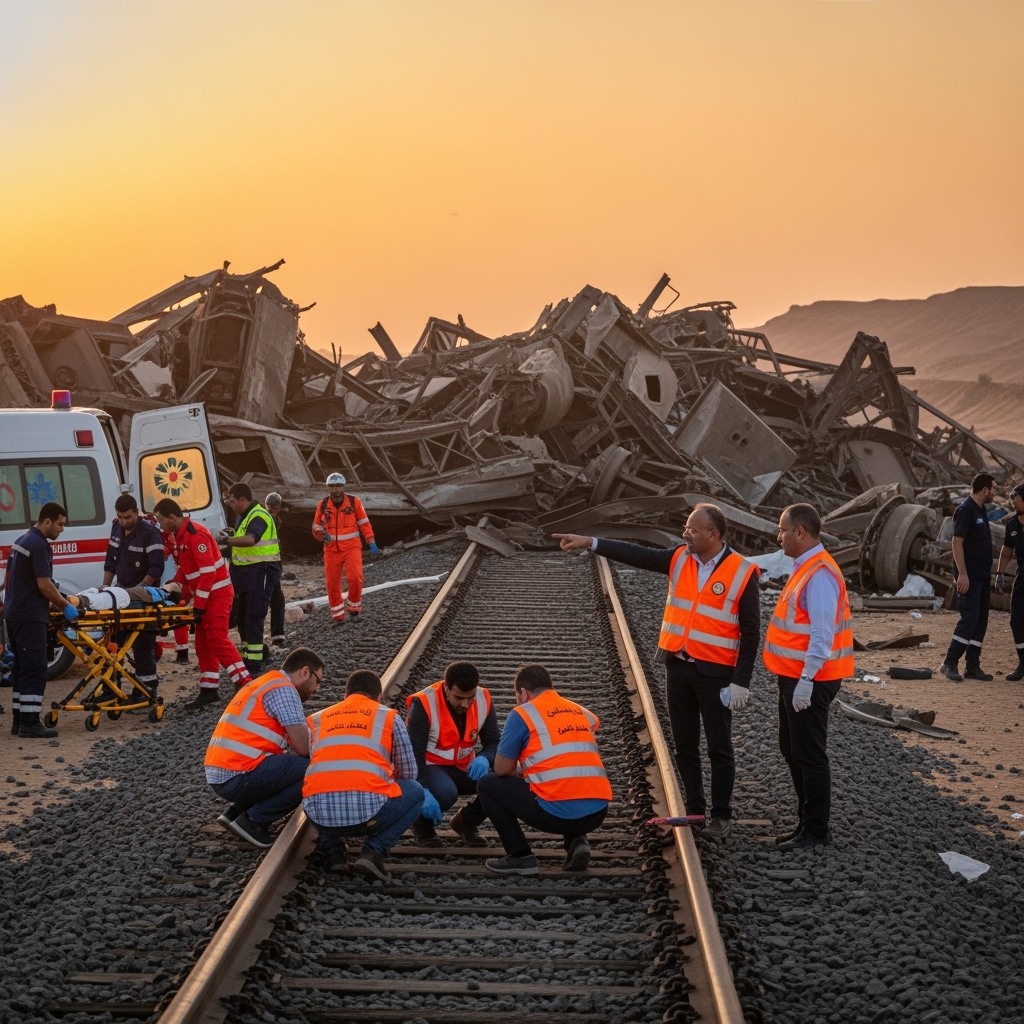 Illustration for: Tragic Train Accident in Egypt: Investigation and Response