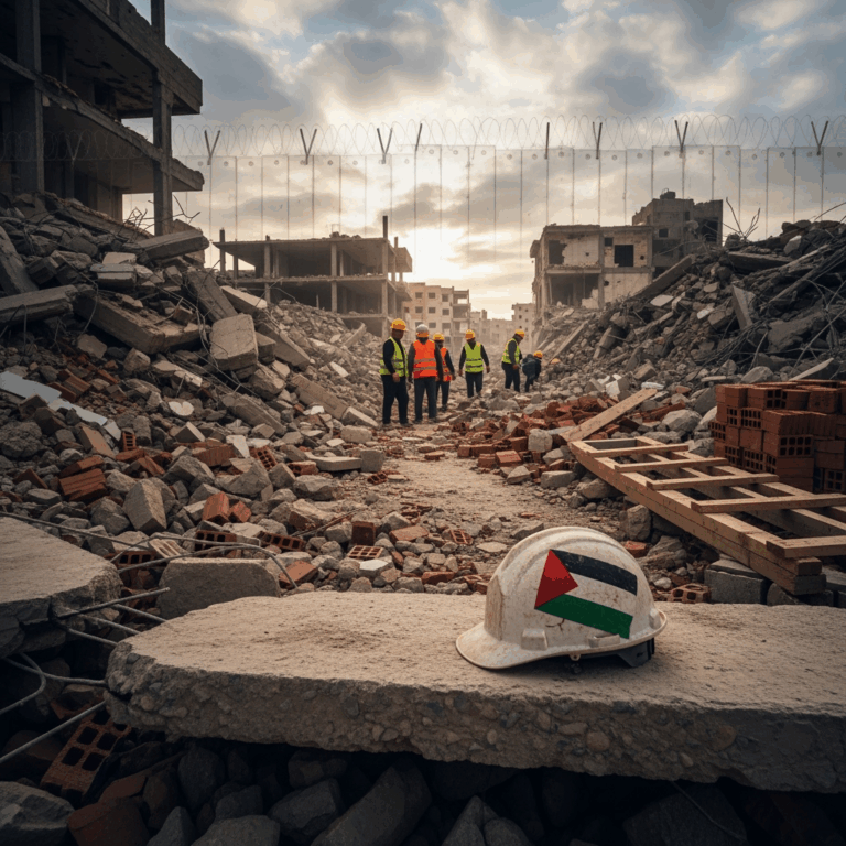 Illustration for: Gaza Reconstruction and Israeli Policy Criticism