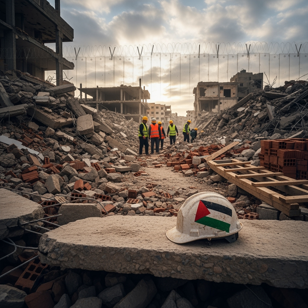 Illustration for: Gaza Reconstruction and Israeli Policy Criticism