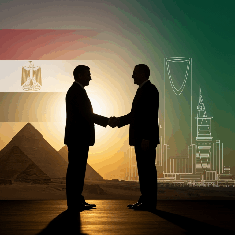 Illustration for: Egypt and Saudi Arabia Strengthen Ties