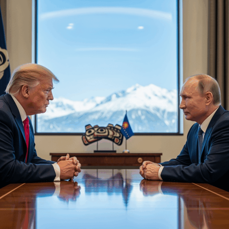 Illustration for: Putin and Trump Hold Constructive Alaska Talks