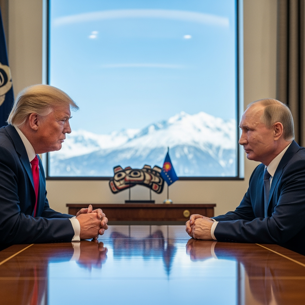 Illustration for: Putin and Trump Hold Constructive Alaska Talks