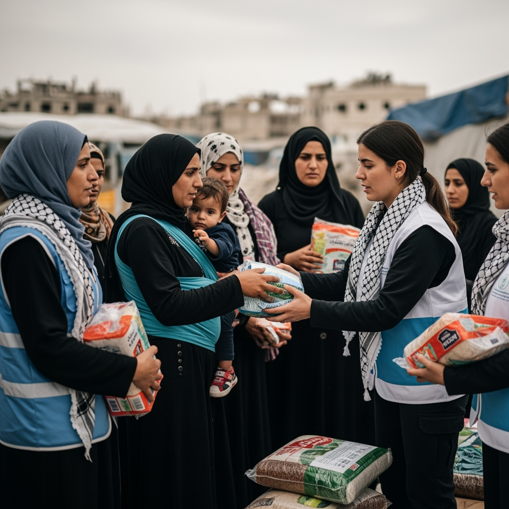 Illustration for: Relief Plan for Palestinian Women Amid Gaza Crisis