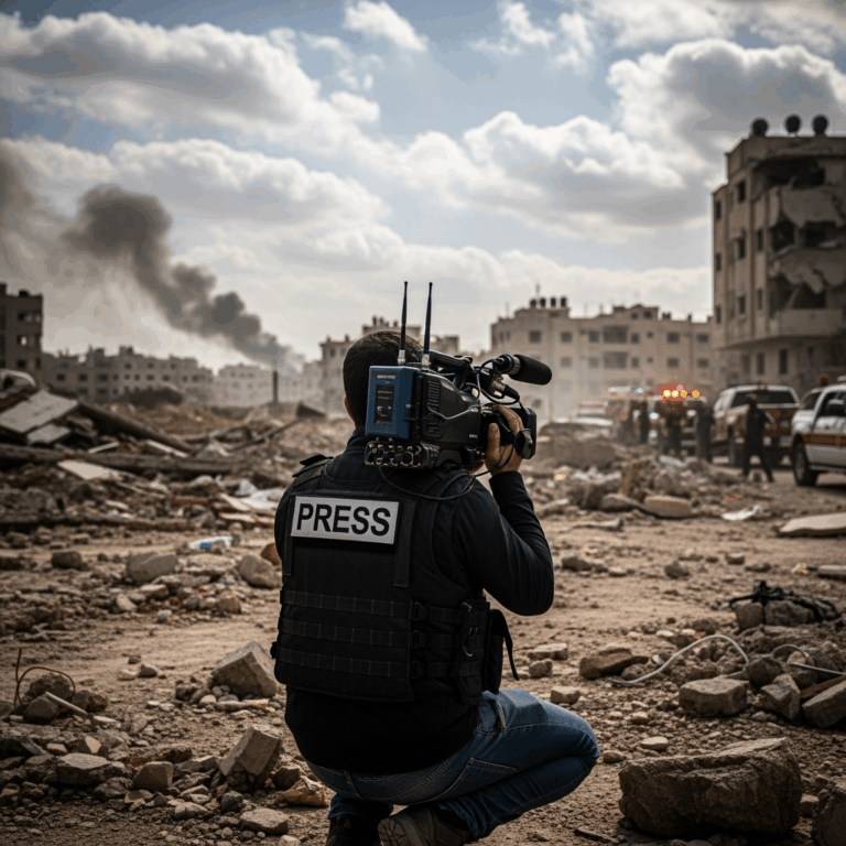 Illustration for: Al Jazeera Journalist Killed in Gaza Strike