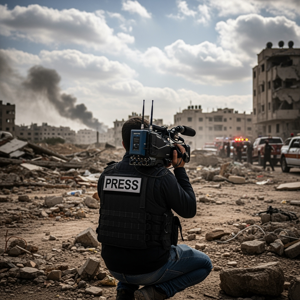 Illustration for: Al Jazeera Journalist Killed in Gaza Strike