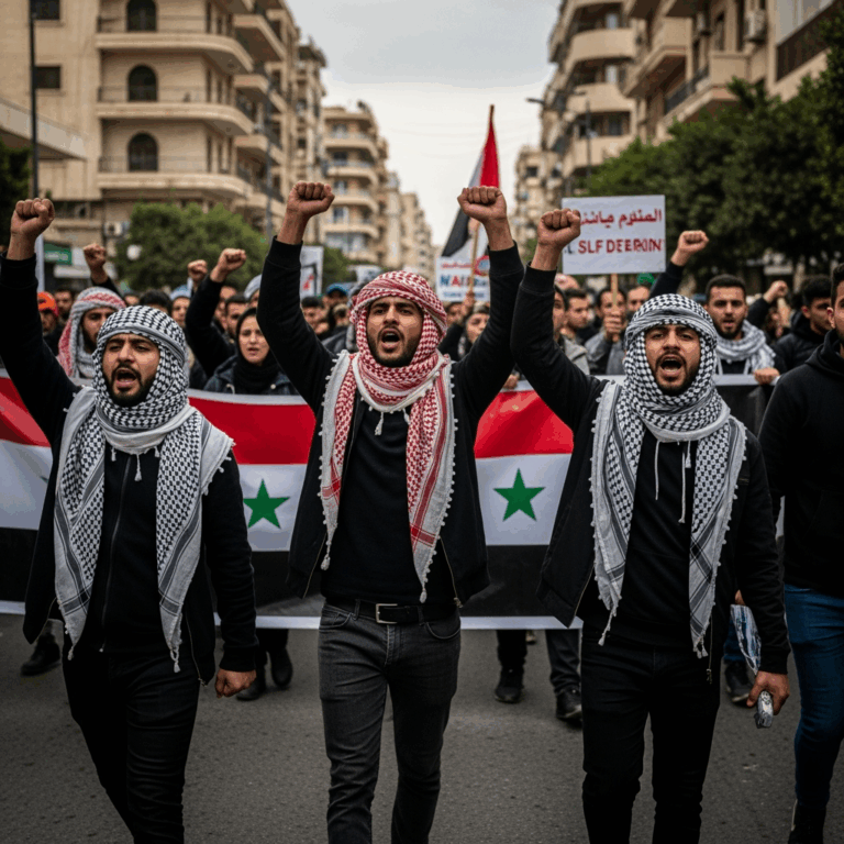 Illustration for: Unrest in Sweida: Protests Demand Self-Determination