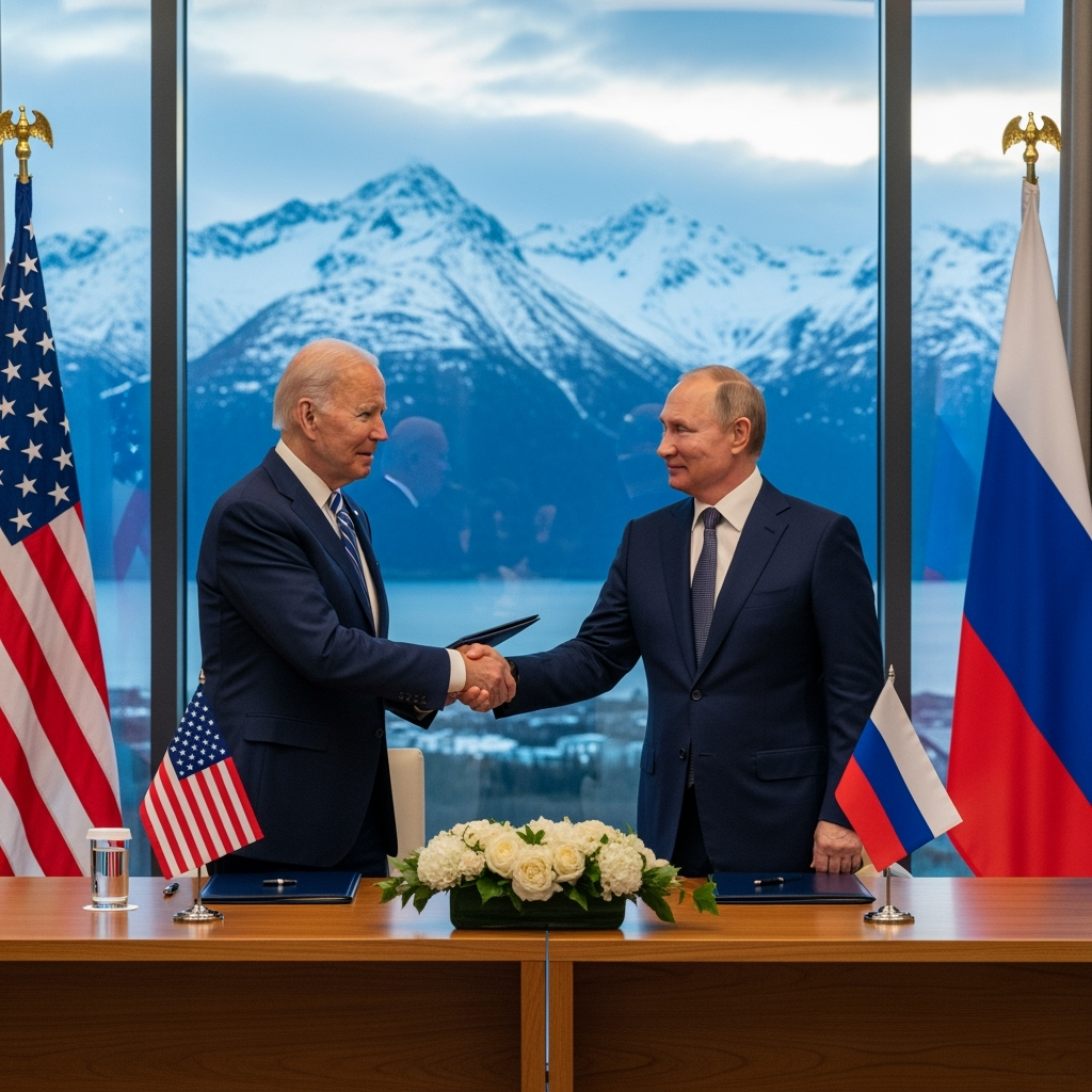Illustration for: US and Russia Presidents' Summit in Alaska
