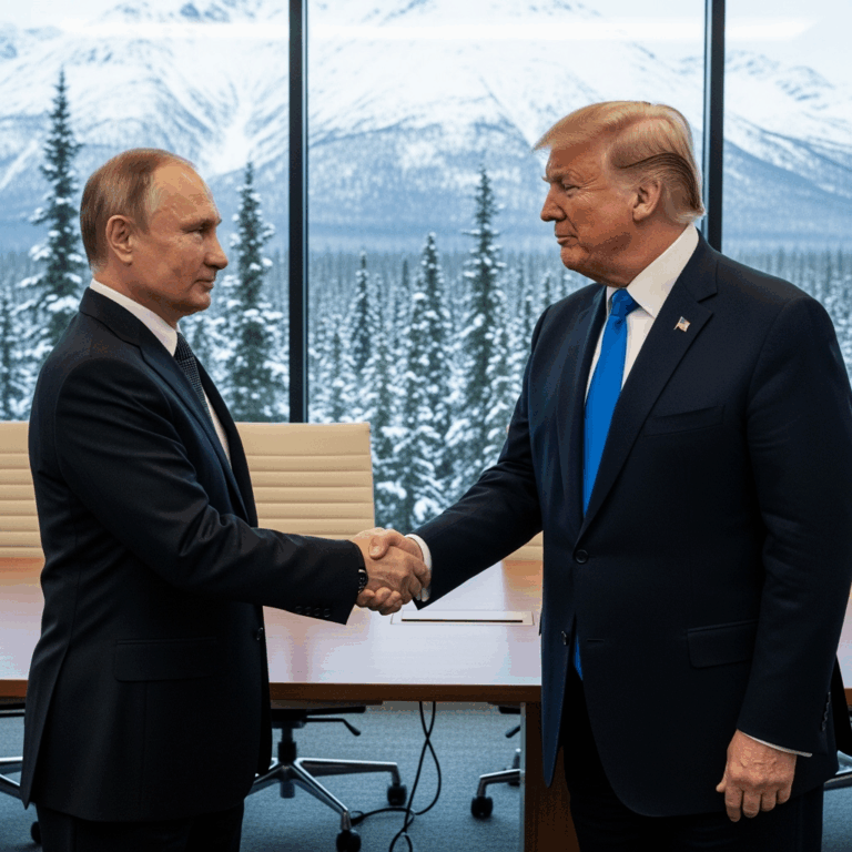 Illustration for: Putin and Trump to Meet in Alaska for Talks