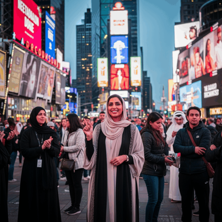 Illustration for: Dubai Woman Shines in Times Square Inclusion Event