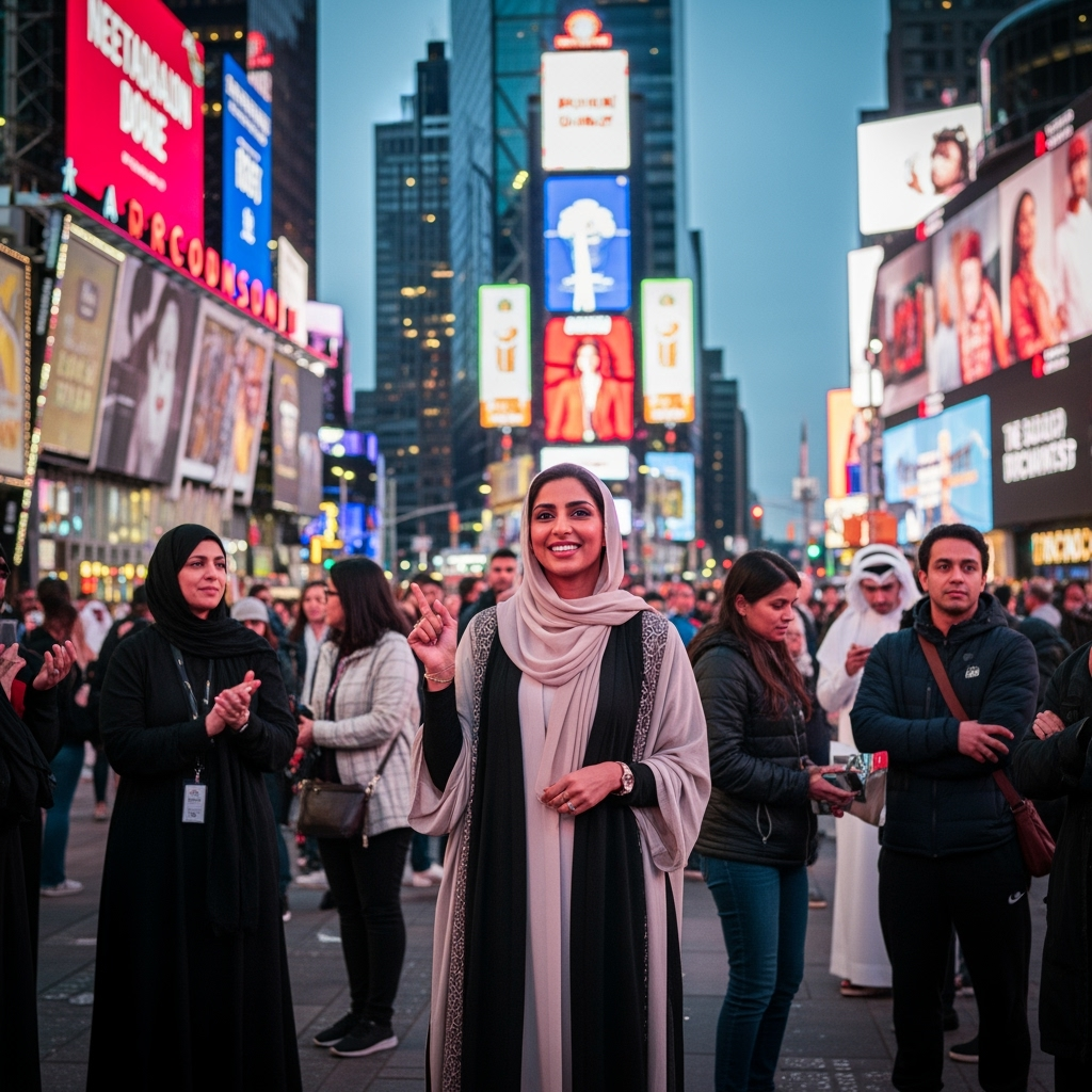 Illustration for: Dubai Woman Shines in Times Square Inclusion Event