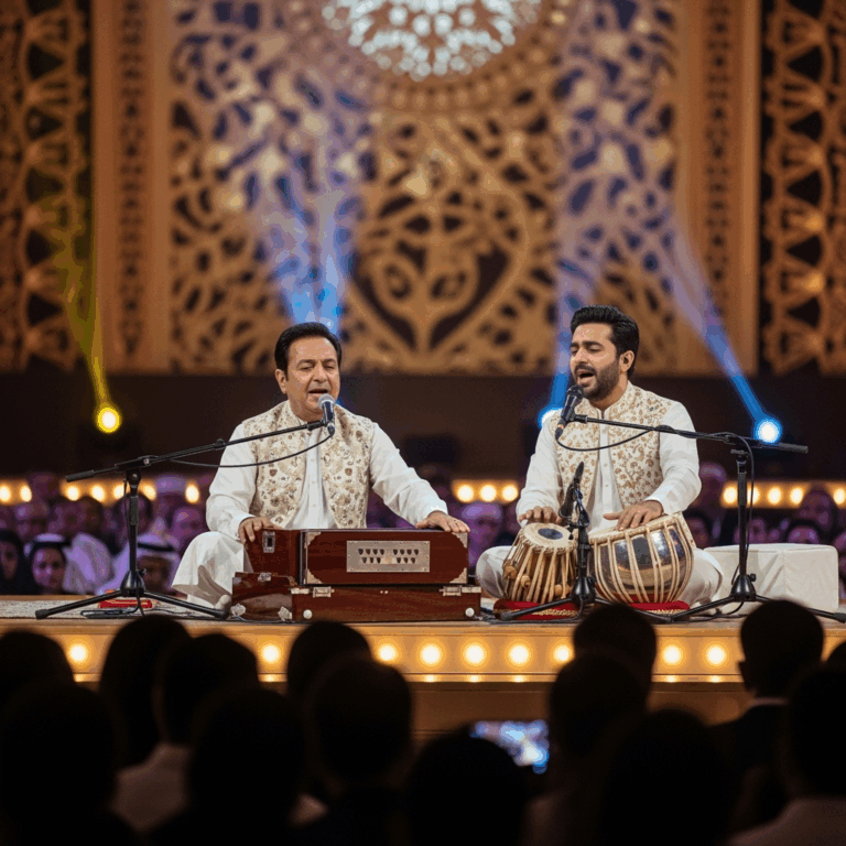 Illustration for: Historic Qawwali Night in Dubai: Rahat & Son Unite