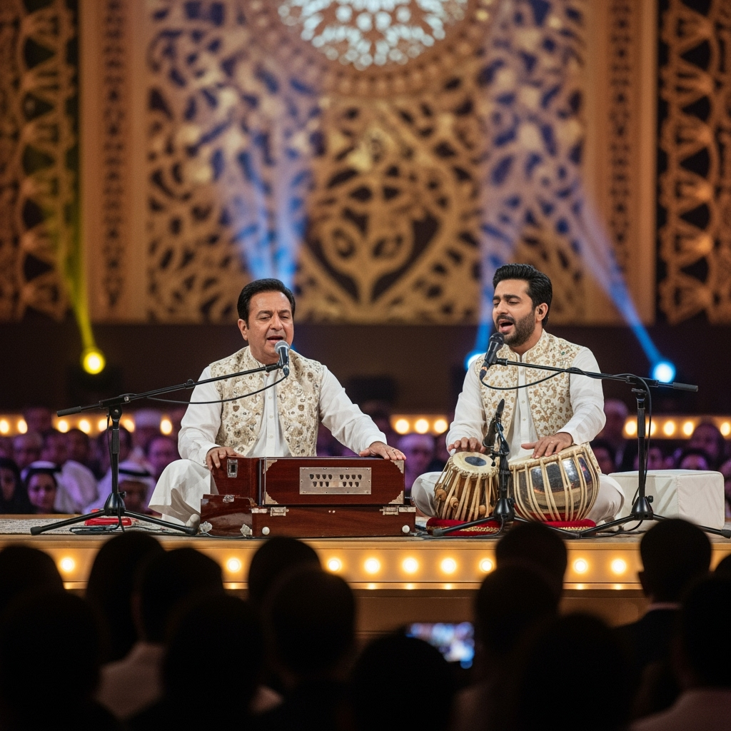 Illustration for: Historic Qawwali Night in Dubai: Rahat & Son Unite