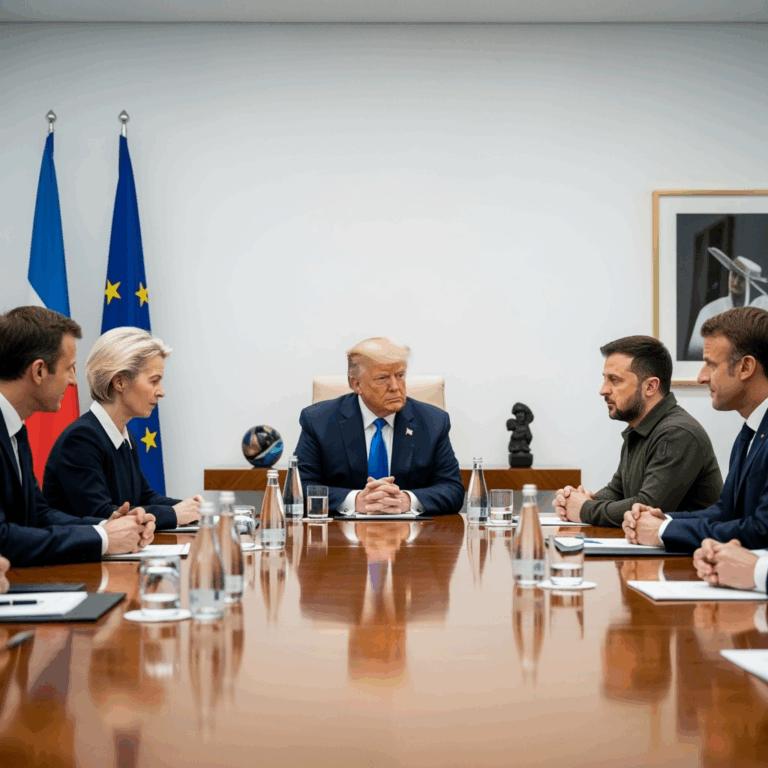 Illustration for: Trump's Unprecedented Meeting with Zelensky and EU Leaders