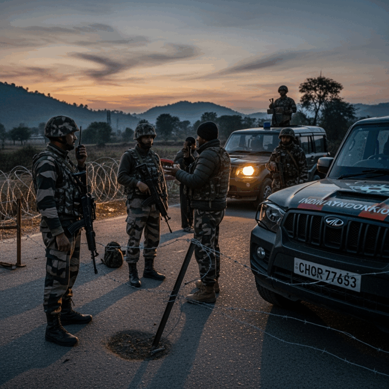 Illustration for: Indian Army Thwarts Infiltration, Imposes Curfew