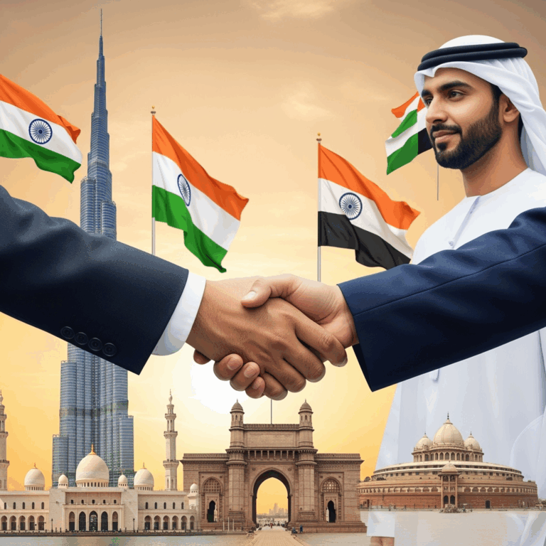 Illustration for: الشراكة الاستراتيجية بين الهند والإمارات: قصة نجاح